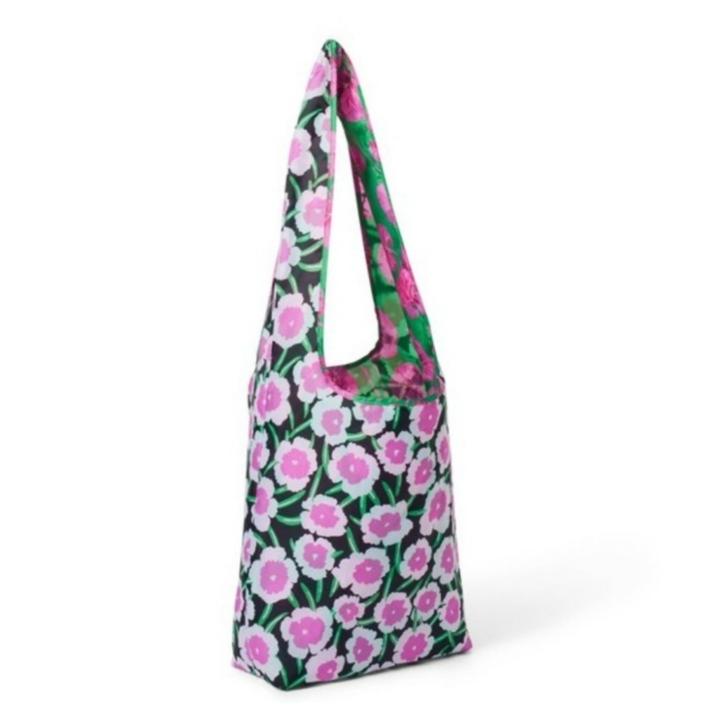 NWT DVF x Target Poppy/Geranium Leaf Pink/Green Reversible Reusable Bag